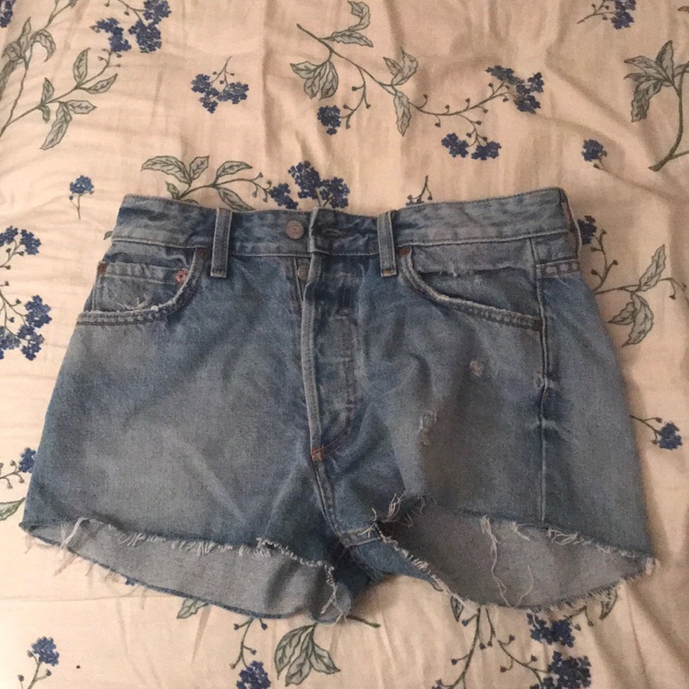 Boyish by Her Cut-off Button-up Jean Shorts